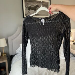 Urban Outfitters Black Lace Top